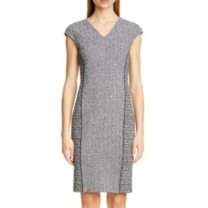 ST JOHN ABBY BOUCLE  KNIT CAVIAR  SHEATH 10